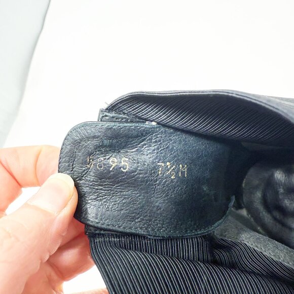 Vtg Y2K Donald Pliner	Black Fabric Ankle Booties Women's Sz 7.5 Made in Spain - Picture 9 of 11